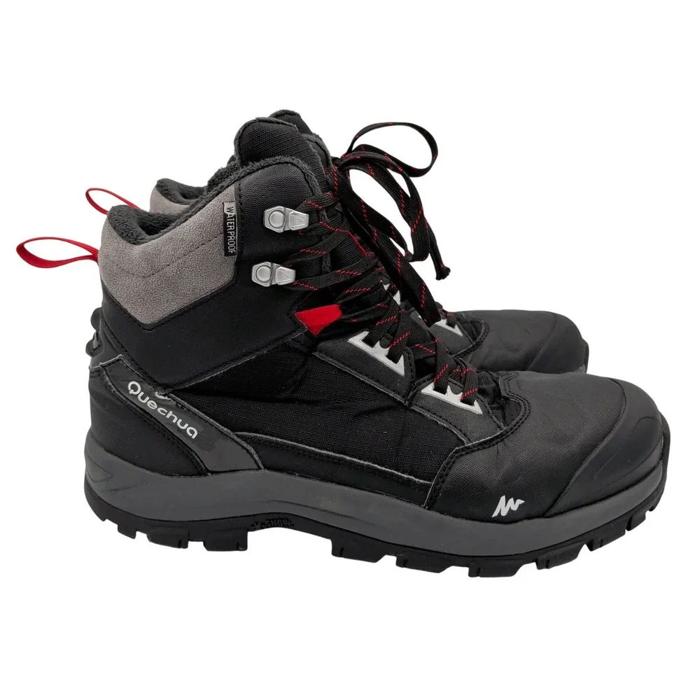 Quechua Decathlon SH520 X-Warm Mid M Black Waterproof Hiking Snow Boot Mens 10.5